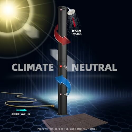 Solardusche mit warmem und kaltem Wasser