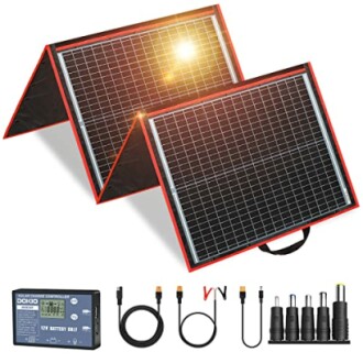 Tragbares Solarpanel-Set mit Laderegler und Kabeln