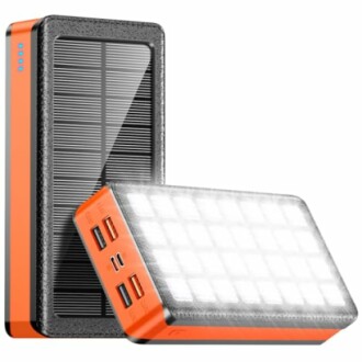 Solarbetriebene Powerbank mit LED-Taschenlampe