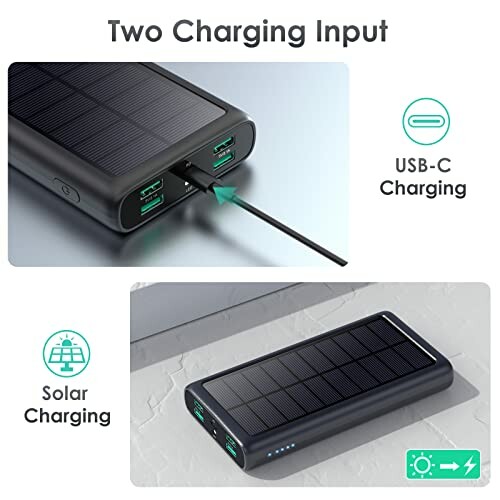 Solar-Powerbank mit USB-C-Aufladung
